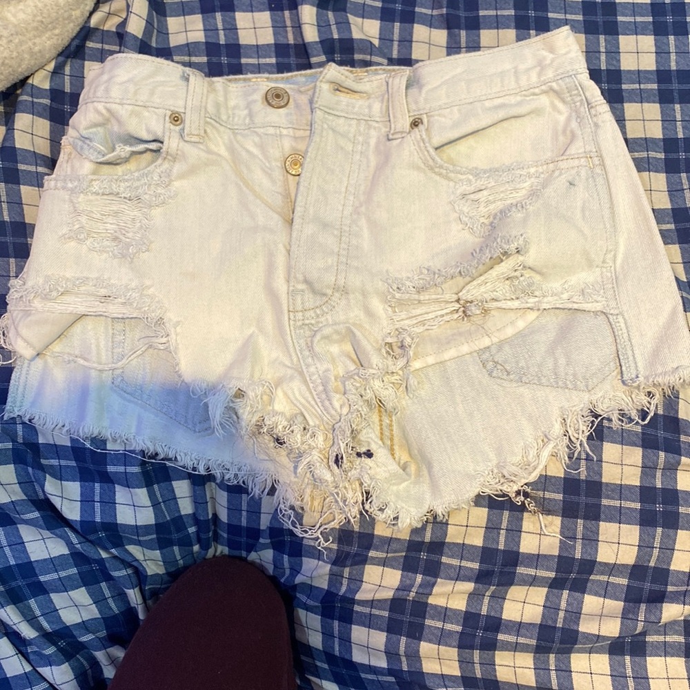 light washed jean shorts